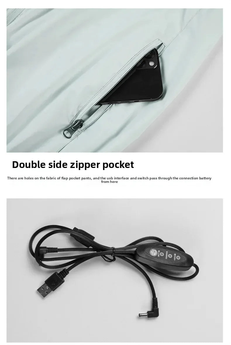 Men’s USB  and women Charging Cooling Fan Vest – Sleeveless Hooded Outdoor Jacket