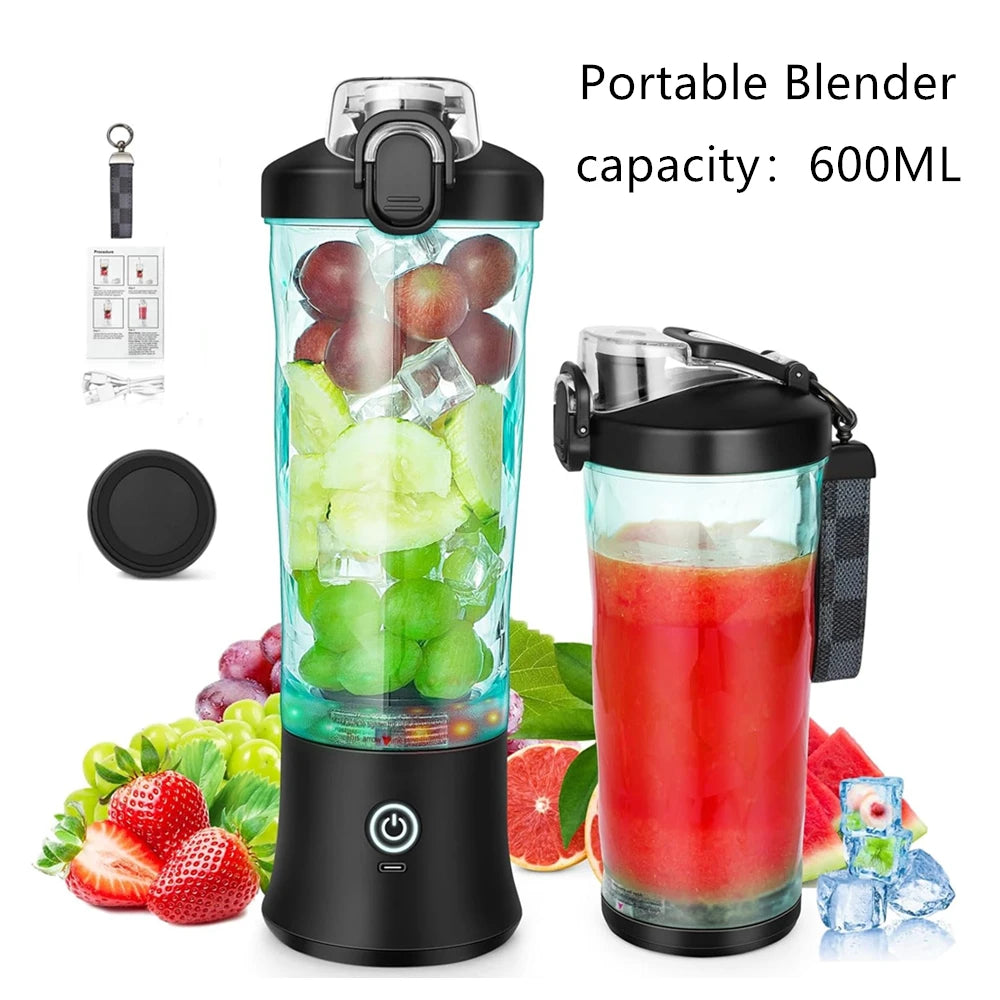 Portable Cordless Blender – 18oz USB-C Rechargeable Smoothie Maker with Leakproof Lid & BPA-Free Cup