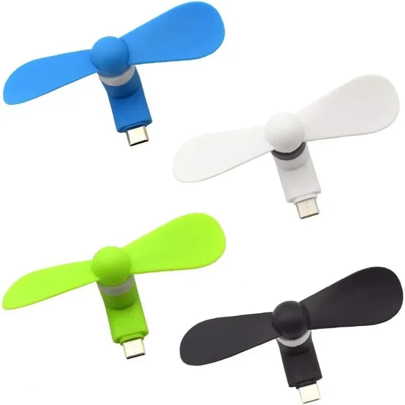 Type-C Mini Phone Fan for Samsung Galaxy S23/S22/S21/S20/S10/S9, Note 20/9/8, A54/A24/A23/A14/A12 & OnePlus 11/10/N20