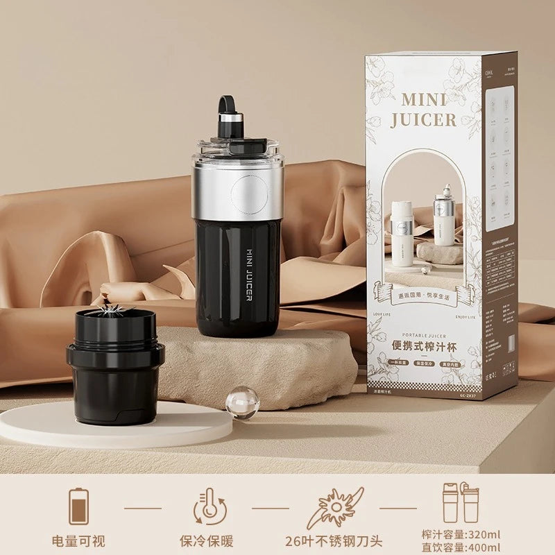 Portable Vacuum Blender – Rechargeable Fruit & Vegetable Mixer with Stainless Steel Blades
