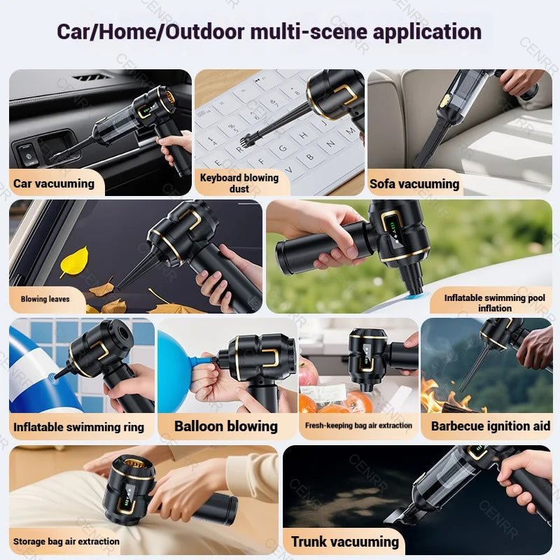 998000PA Cordless Car Vacuum Cleaner – Powerful Handheld Mini Vacuum & Blower with Strong Suction, Portable for Vehicle Cleaning