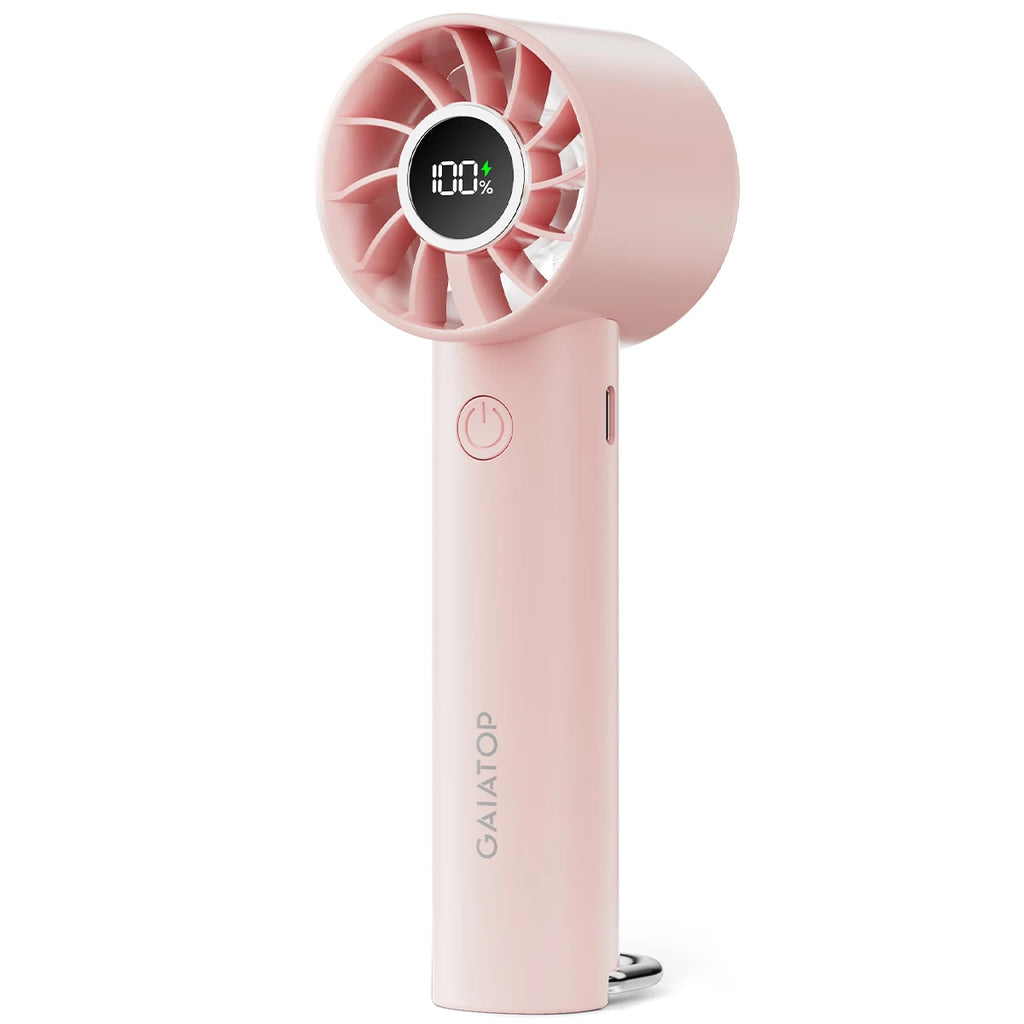Handheld Portable Mini Fan – 3-Speed USB Rechargeable with LED Display & Built-in Flashlight
