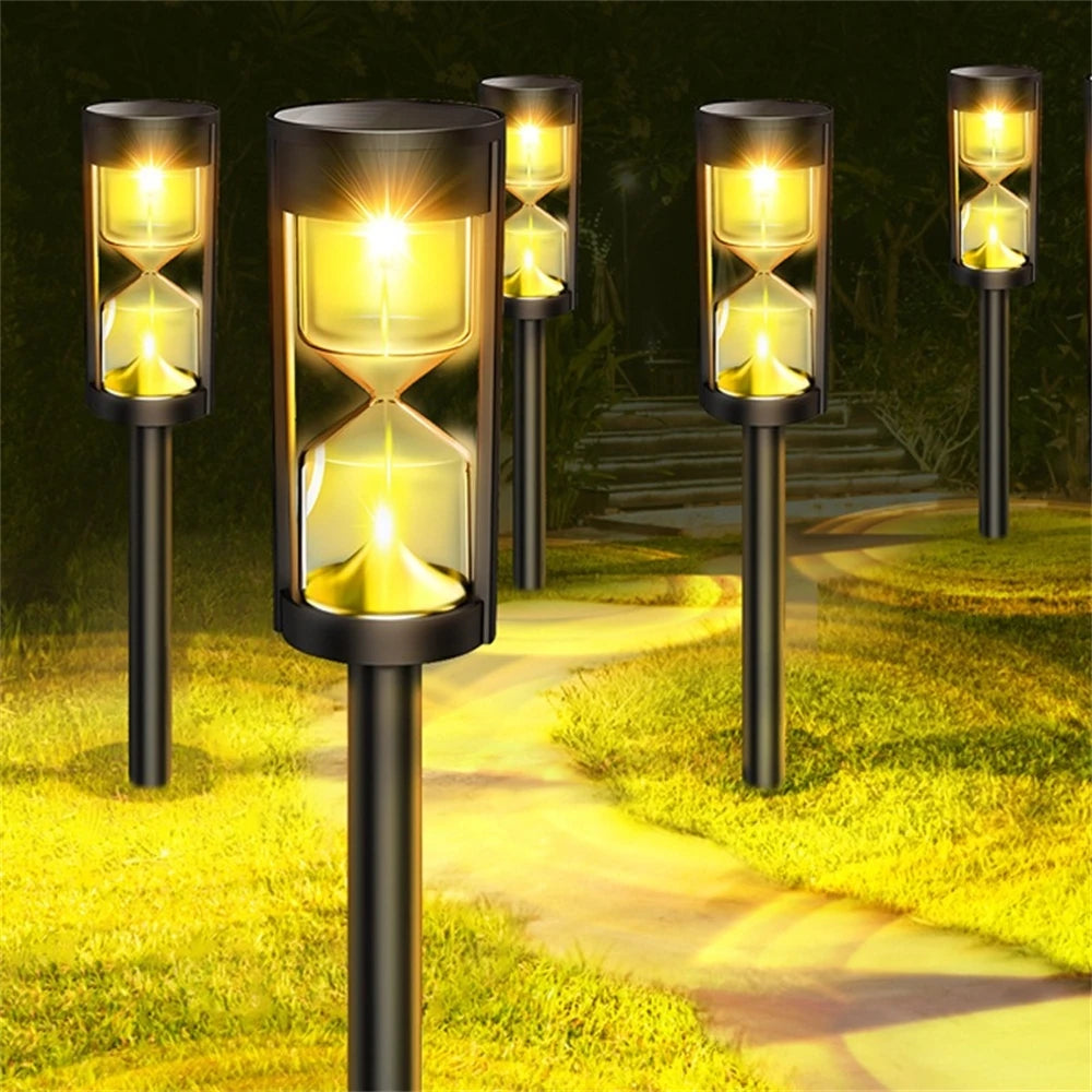 Bright Solar Hourglass LED Pathway Lights – Outdoor Solar Garden Lights for Yard & Landscape Decoration