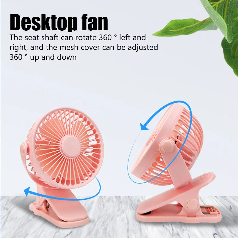 Portable Mini USB Clip Fan – Quiet Desktop Electric Air Cooler for Students & Dormitory Use