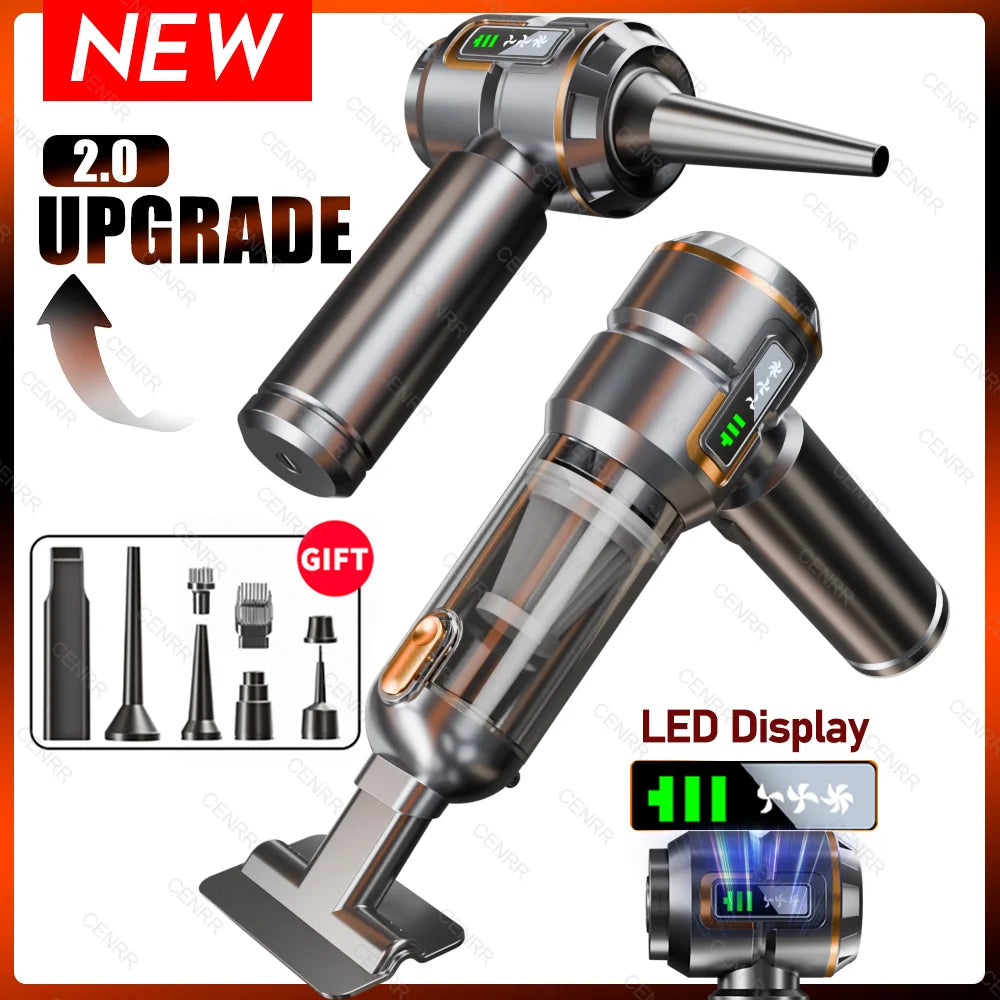 998000PA Cordless Car Vacuum Cleaner – Powerful Handheld Mini Vacuum & Blower with Strong Suction, Portable for Vehicle Cleaning