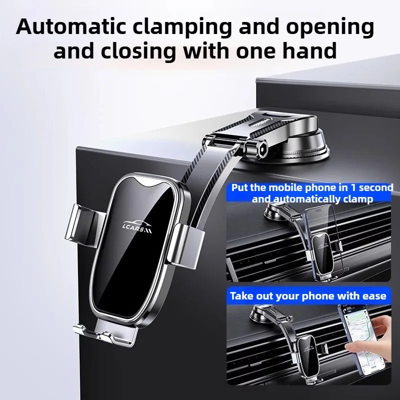 Adjustable Car Phone Holder – Universal Mount for Dashboard & Vent, Compatible with All Smartphones & Vehicle Models