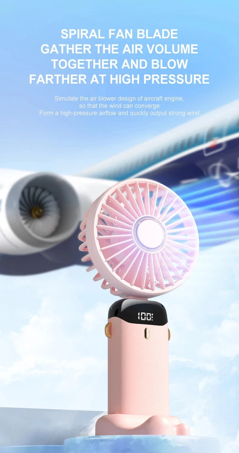 Mini USB Rechargeable Cooling Fan – Handheld & Desktop Personal Air Circulator
