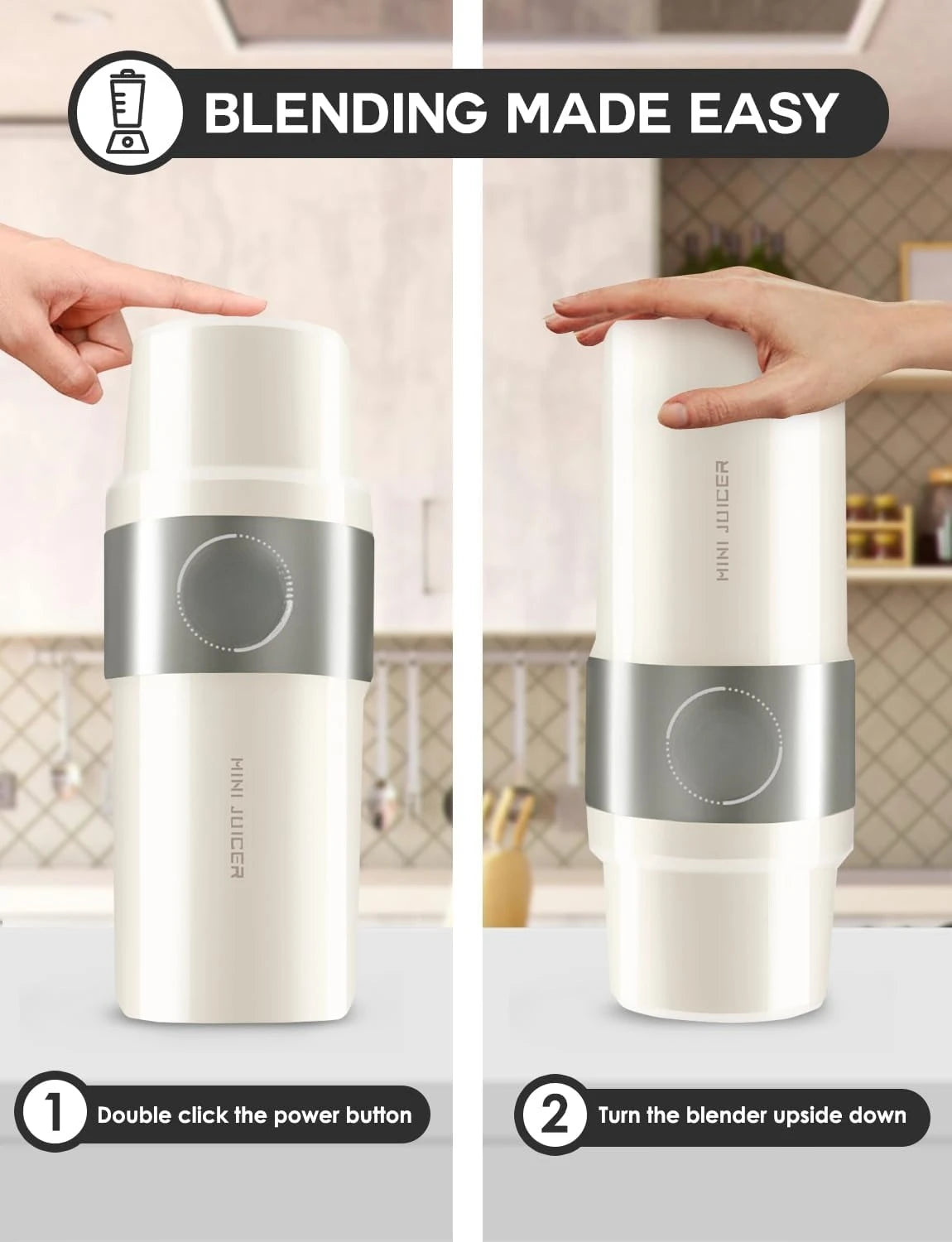 Portable Vacuum Blender – Rechargeable Fruit & Vegetable Mixer with Stainless Steel Blades