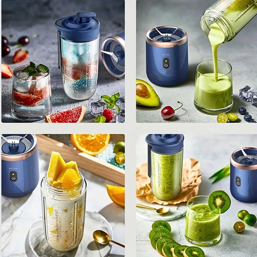 Portable Electric Blender Bottle – 6-Blade Smoothie Maker & Ice-Crushing Juice Cup