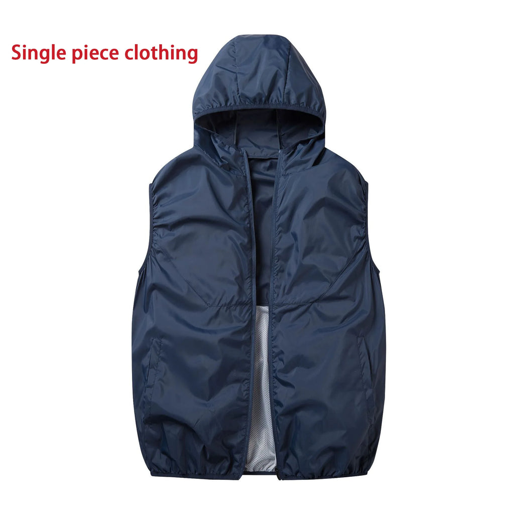 Men’s USB  and women Charging Cooling Fan Vest – Sleeveless Hooded Outdoor Jacket