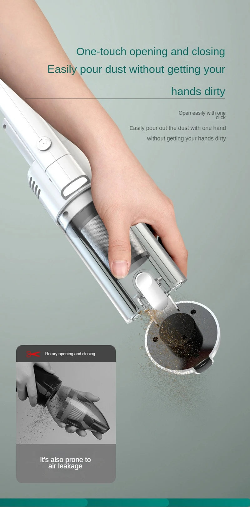 Powerful Wireless Car Vacuum – 6500Pa Handheld Cleaner