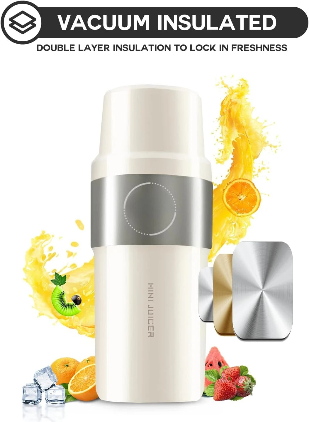 Portable Vacuum Blender – Rechargeable Fruit & Vegetable Mixer with Stainless Steel Blades