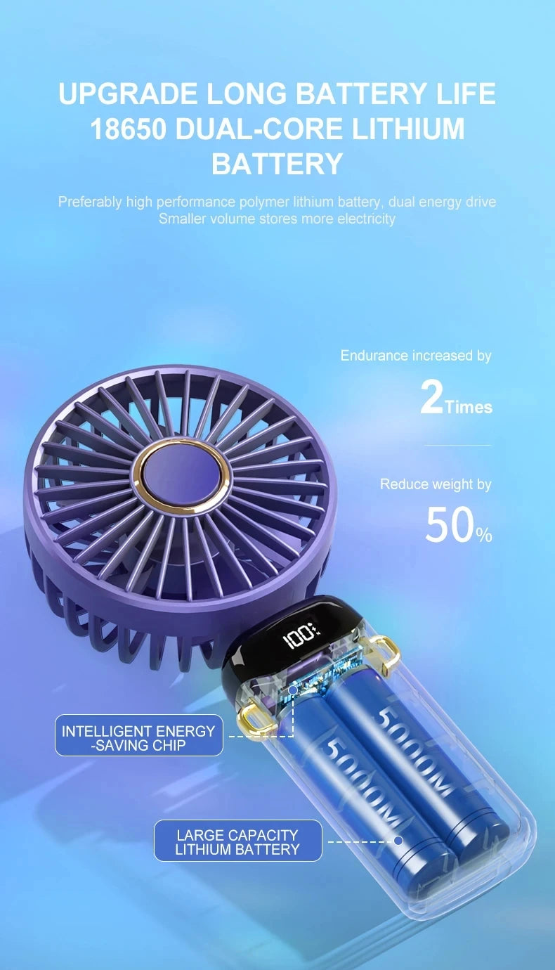 Mini USB Rechargeable Cooling Fan – Handheld & Desktop Personal Air Circulator