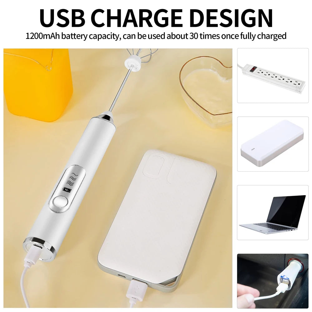Electric Handheld Milk Frother – Drink Mixer & Egg Whisk for Coffee, Matcha, and Cappuccino          Ask ChatGPT