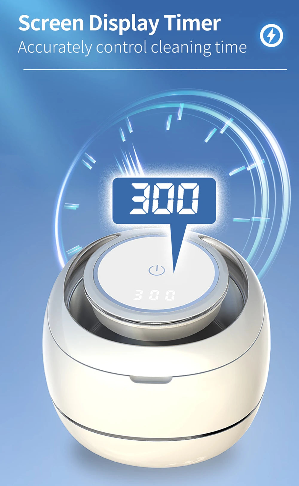 Mini UV Ultrasonic Cleaner for Retainers, Dentures & Jewelry