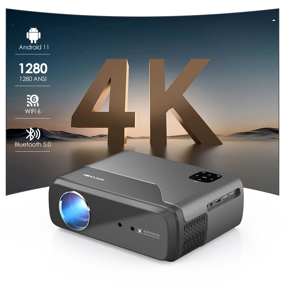 Android 14 Box 4K UHD Portable Projector – Smart Google TV with Netflix License