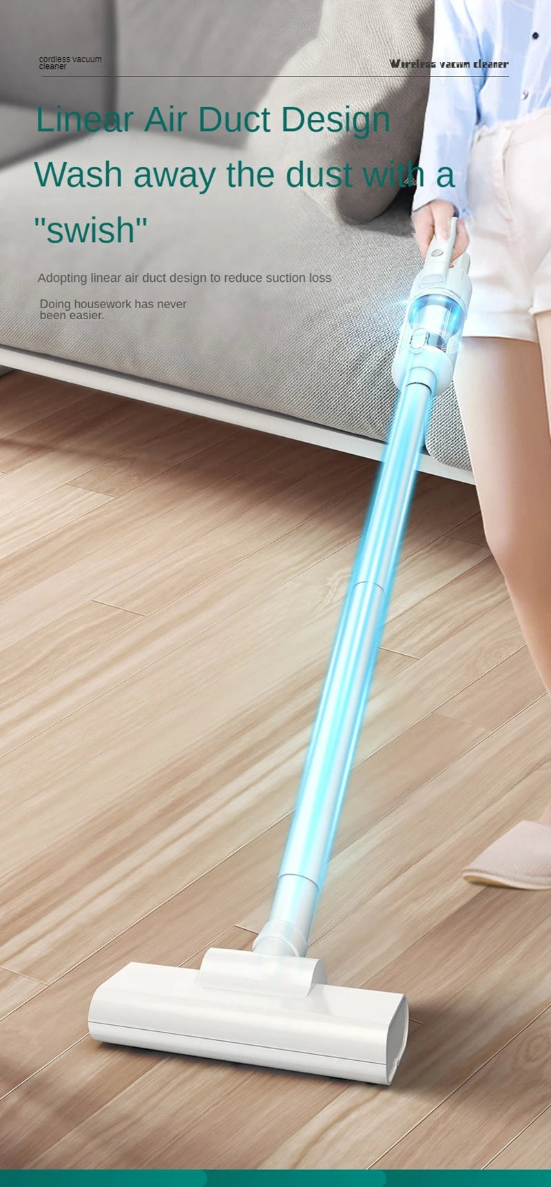 Powerful Wireless Car Vacuum – 6500Pa Handheld Cleaner