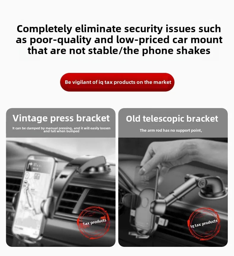 Adjustable Car Phone Holder – Universal Mount for Dashboard & Vent, Compatible with All Smartphones & Vehicle Models