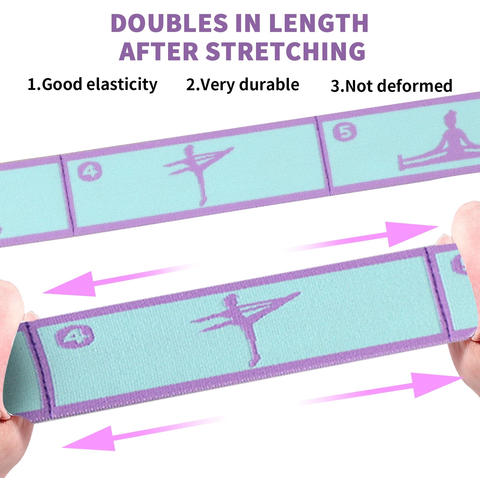 Loop Resistance Bands for Ballet & Pilates – Fitness Strength Training Stretching Bands with Yoga Pattern