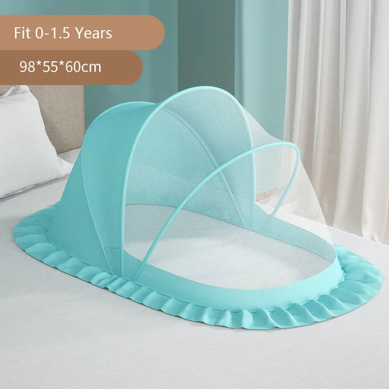 Foldable Full-Coverage Baby Bed Mosquito Net – Portable, Breathable Crib Netting for Newborns