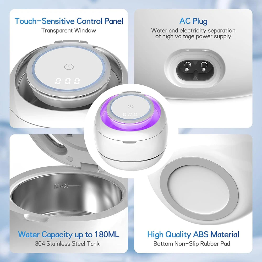 Mini UV Ultrasonic Cleaner for Retainers, Dentures & Jewelry