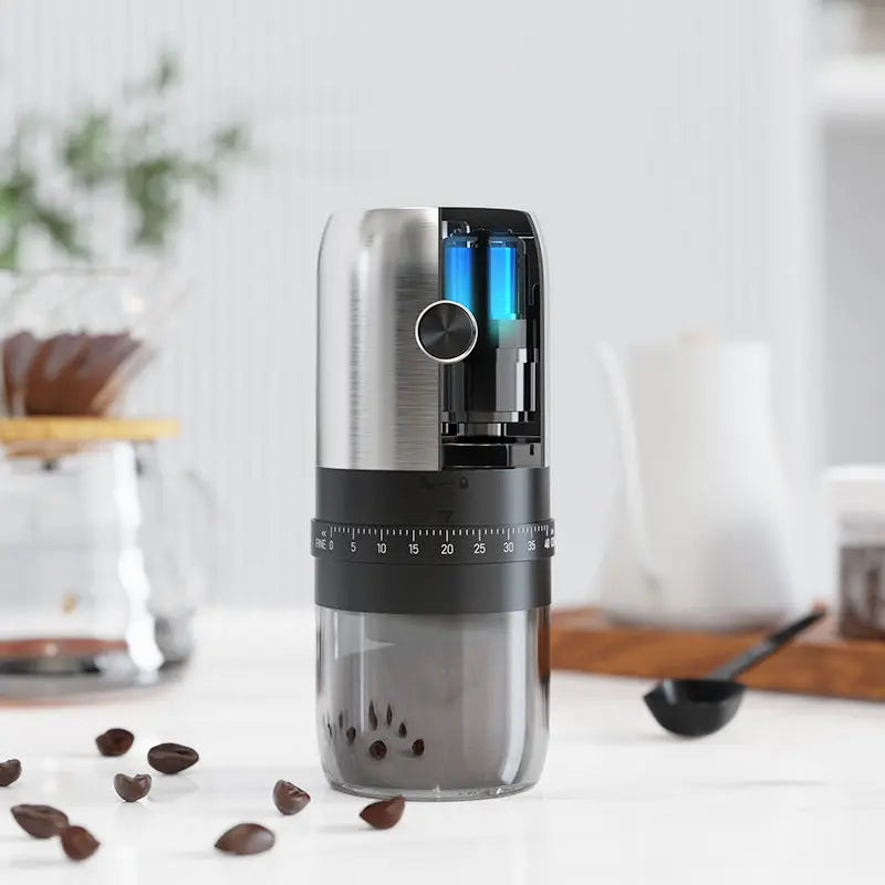 Portable Electric Coffee Grinder – USB Rechargeable, Adjustable Grind for Home & Travel